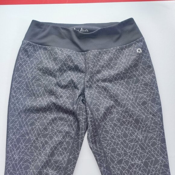 Hyba athletic / yoga pants leggings dark grey geometric design women's size XS - Picture 2 of 11